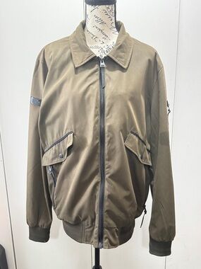 Superdry Men's Olive Bomber Jacket with Flap Pockets used